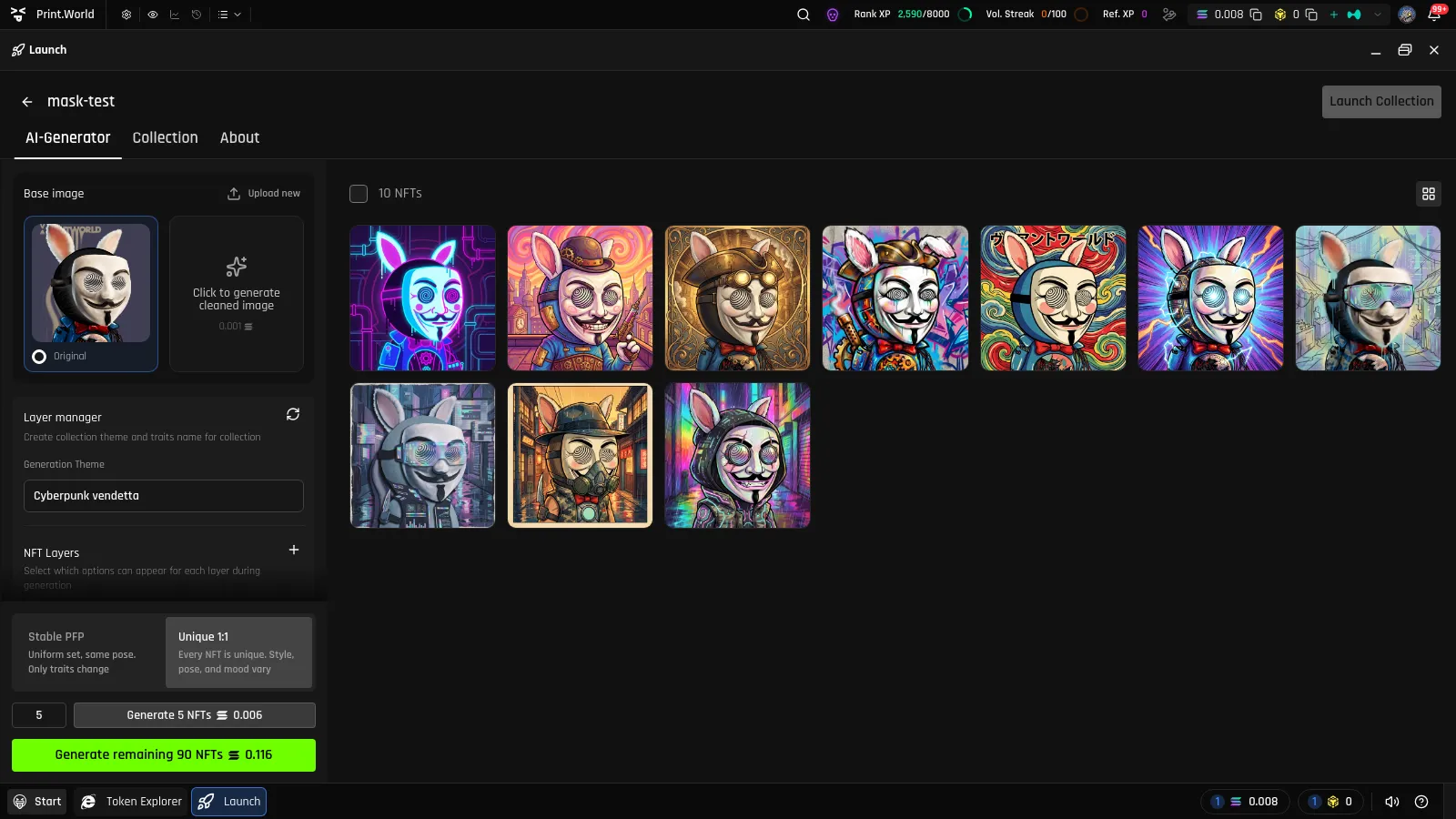 AI Generator base image panel with the uploaded original image and the option to generate a cleaned version